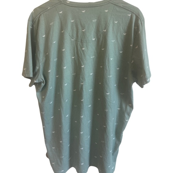 Hollister Men's Teal V-Neck Tee - Picture 2 of 4